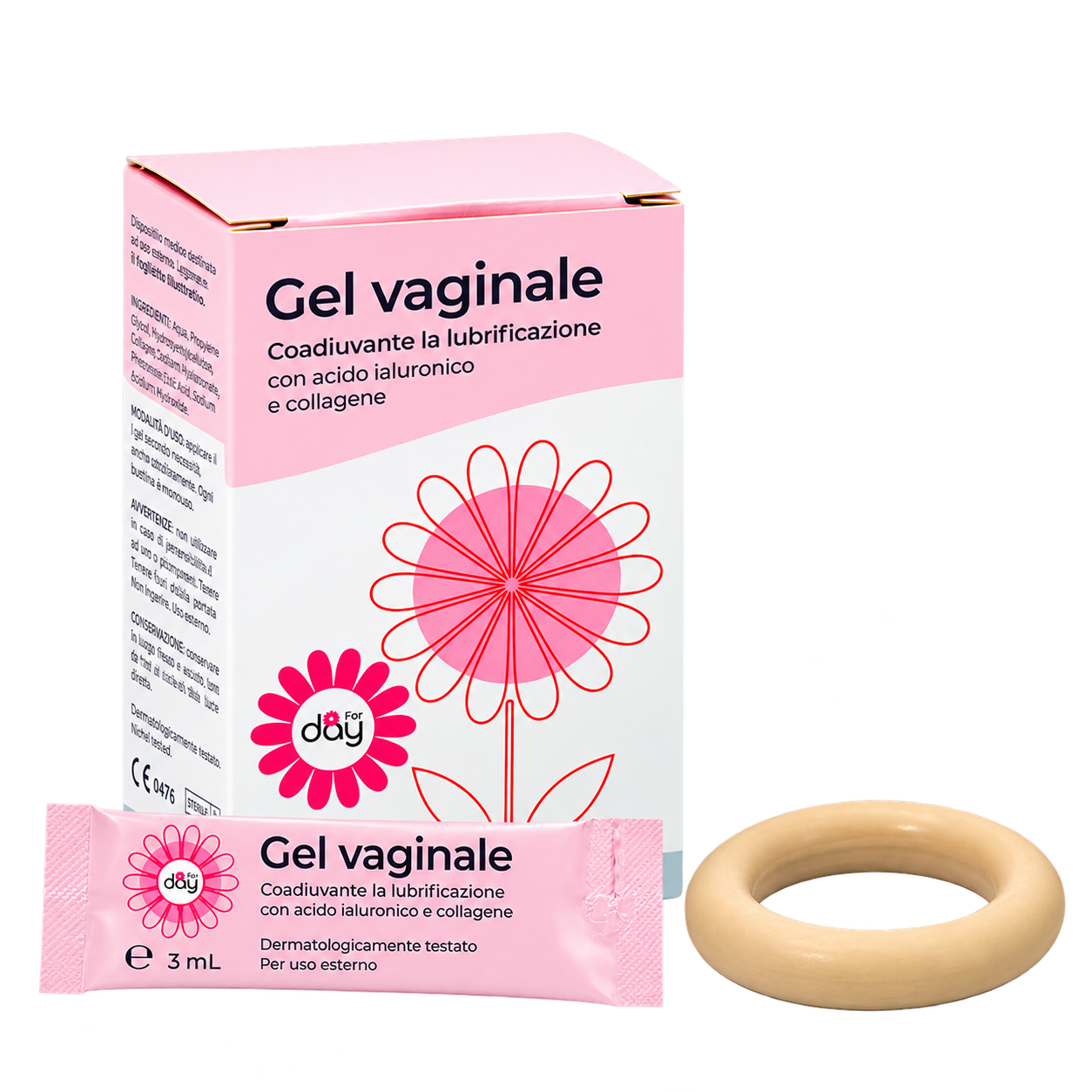 Rubber pessary without pigment + vaginal gel