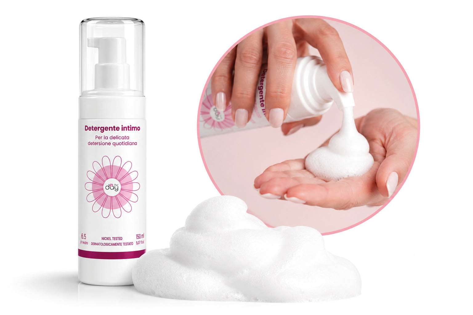 Detergente intimo in schiuma pH 6.5 delicato per igiene quotidiana - immagine 4