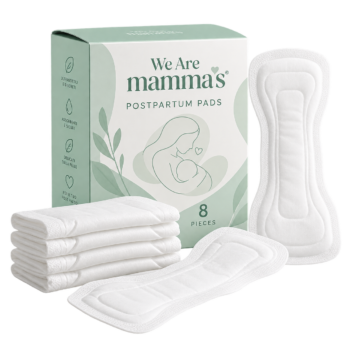 Assorbenti post-parto We Are mamma’s 8 pezzi con garza di cotone e confezione verde acqua