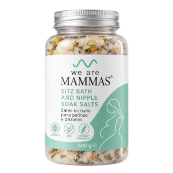 Sali del Mar Morto per il bagno We Are mamma’s 500 g in flacone con etichetta verde acqua